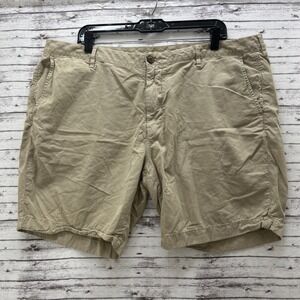 Faherty Khaki Shorts Chinos Beige Tan Flat 7" Inseam Men's Sz 40 Cotton Blend